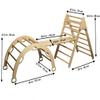 Montessori Wooden Climbing Frames | Indoor Climbing Set with Ramp & Cushion | Montessori Rocker with Pillow | Montessori Playground Climbing Set with Rockwall Ramp (Jungle) view 4