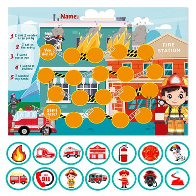 240 pcs Potty Training Stickers, Firefighter Potty Sticker Chart, Potty Reward Charts for Toddlers, Potty Training Chart for Kids, Potty Chart for Toddlers Boys with Stickers Show Options