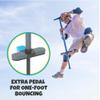 Chillafish Poogi Pogo Stick with Centralized Extra Foot Pedal to Balance on One Foot and Versatile Soft-Touch Handgrip for One or Two Hands, Ages 9 and up, Blue view 4