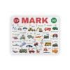 Artvibe Personalized with Your Child's Name Jigsaw Puzzle for Kids, Boys, Customized Puzzles: Construction Site, Train, Garbage Truck, Scholl Bus Cars Theme, Vehicles Large Size 11 x 14 (Alphabet) view 2
