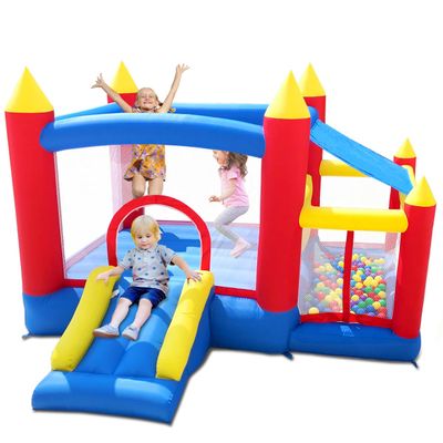 Baralir Inflatable Bounce House with Ball Pit Room for Kids 3-6, Indoor Bounce House with Slide, Blow Up Jumping Castle with Blower, Ball Pit with Sun Cover for Outdoor, Perfect for Kids Party