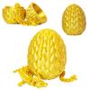 3D Printed Dragon Egg,Surprise Easter Basket Essentials with 12" Flexible Crystal Dragon Inside,Executive Desk Toys,Easter Basket Stuffers (Gold-Dragon Egg) view 1