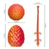 3D Printed Dragon Egg,Surprise Easter Basket Essentials with 12" Flexible Crystal Dragon Inside,Executive Desk Toys,Easter Basket Stuffers (Gold&Red-Dragon Egg) view 2