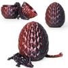 3D Printed Dragon Egg,Surprise Easter Basket Essentials with 12" Flexible Crystal Dragon Inside,Executive Desk Toys,Easter Basket Stuffers (Black&Red-Dragon Egg) view 1