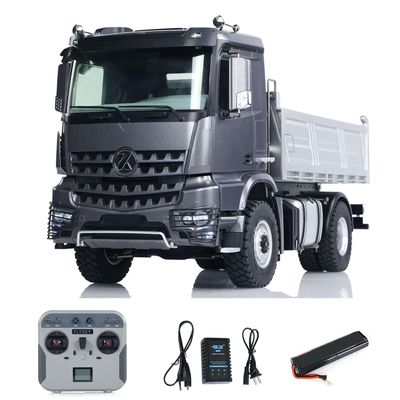 wheelfun 1/14 4x4 Kabolite 5701 RC Dump Truck Remote Control Dumper Car 2-Speed Transmission 3 in 1 Mainboard Motor Servo Sound Light Truck Model(Grey)