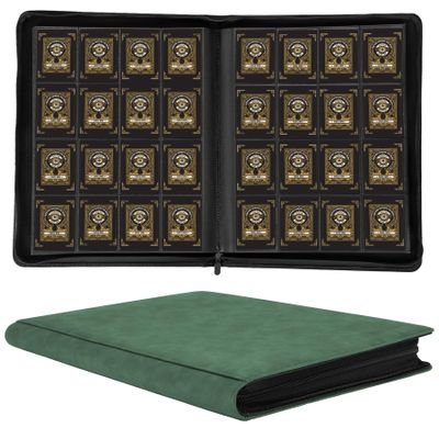 1000+ Pockets Card Binder,16 Pockets Trading Card Binder Ringless Side Loading Trading Card Album Folder for YuGiOh,MTG,TCG,Game Cards,Sports Cards,Business Cards(Dark Green)