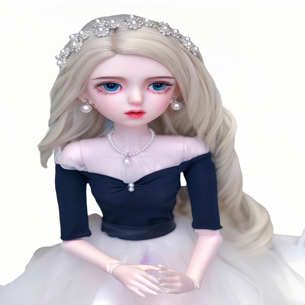 1/3 BJD Doll Kawaii Doll Move Joints Handmade Makeup Cute 24 Inches Collectible Cartoon Dress up Dolls Best Gift (D)