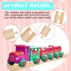 32 Pcs Straight Wooden Train Track Connectors Bulk Train Track Adapters Male Female Train Track Hardwood Expansion for Trains Railway Accessories Table Activities Games view 3