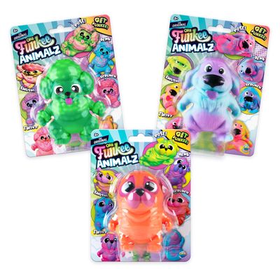 ORB Funkee Monkee Animalz Dog Squishy Toys Mega 3 Pack (Set 2) - Adorable Stretchy, Squishy Dog Squishies - Fun Puppy Stress Ball Toys - Funkee Dog Fidget Toys and Sensory Toys for Kids and Adults