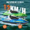 VEVOR RC Boat for Kids, 2Pack Remote Control Boat for Pools & Lakes, Racing Boat with LED Light & 4 Rechargeable Batteries, Whole Body Waterproof, Water Play Toy Gift for Adults Boys & Girls view 3
