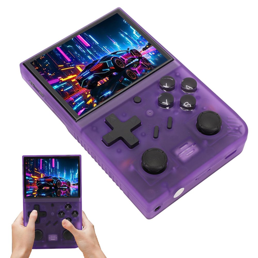 Handheld Game Console, 3.5in LCD Retro Video Gaming Console, Powerful 4 Core 1.5GHz Processor, Support 20 Game Emulators, Pocket Games Consoles for Home Outdoor Travel (64G)