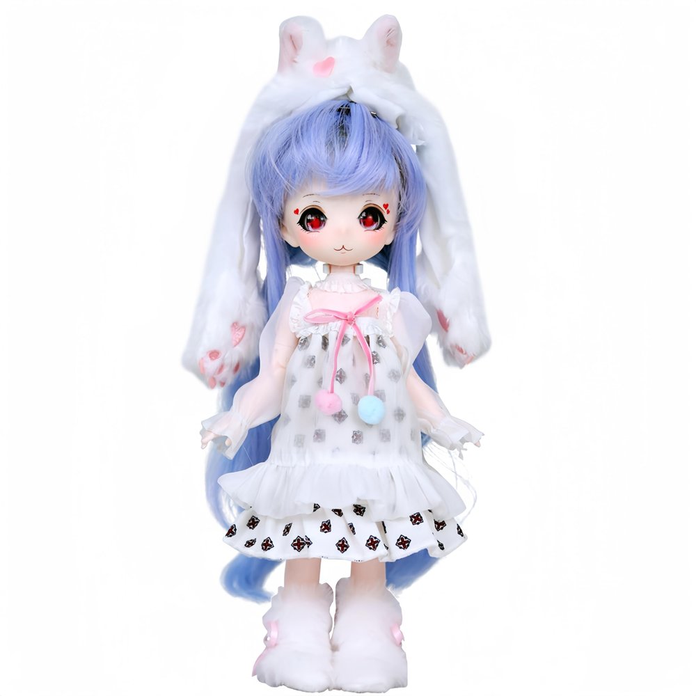 1/6 BJD Dolls Kawaii Doll 28 Move Joints Handmade Makeup Cute 12 Inches Collectible Cartoon Dress up Dolls Best Gift (E)