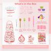 26 Pcs Kids Chef Set, Includes Apron, Hat, Mittens, and Real Cooking Utensils, Kitchen Play Set for Girls Age 3 and Up view 2