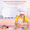26 Pcs Kids Chef Set, Includes Apron, Hat, Mittens, and Real Cooking Utensils, Kitchen Play Set for Girls Age 3 and Up view 4