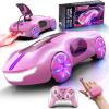 AEROQUEST Gesture Sensing Remote Control Car, Drift RC Stunt Car with Light Spray & Sound, 2.4GHz Hobby RC Cars Toy for Kids, 360 Rotate, Birthday Gifts for Boys Girls 6-12Pink view 1