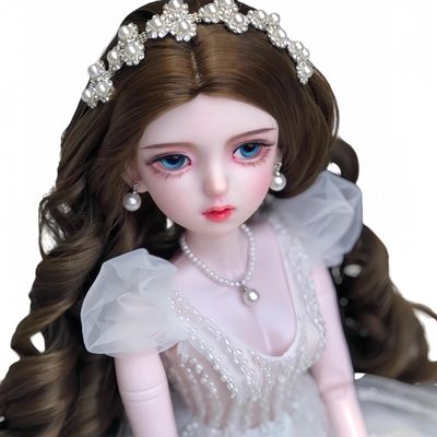 1/3 BJD Doll Kawaii Doll Move Joints Handmade Makeup Cute 24 Inches Collectible Cartoon Dress up Dolls Best Gift (H)