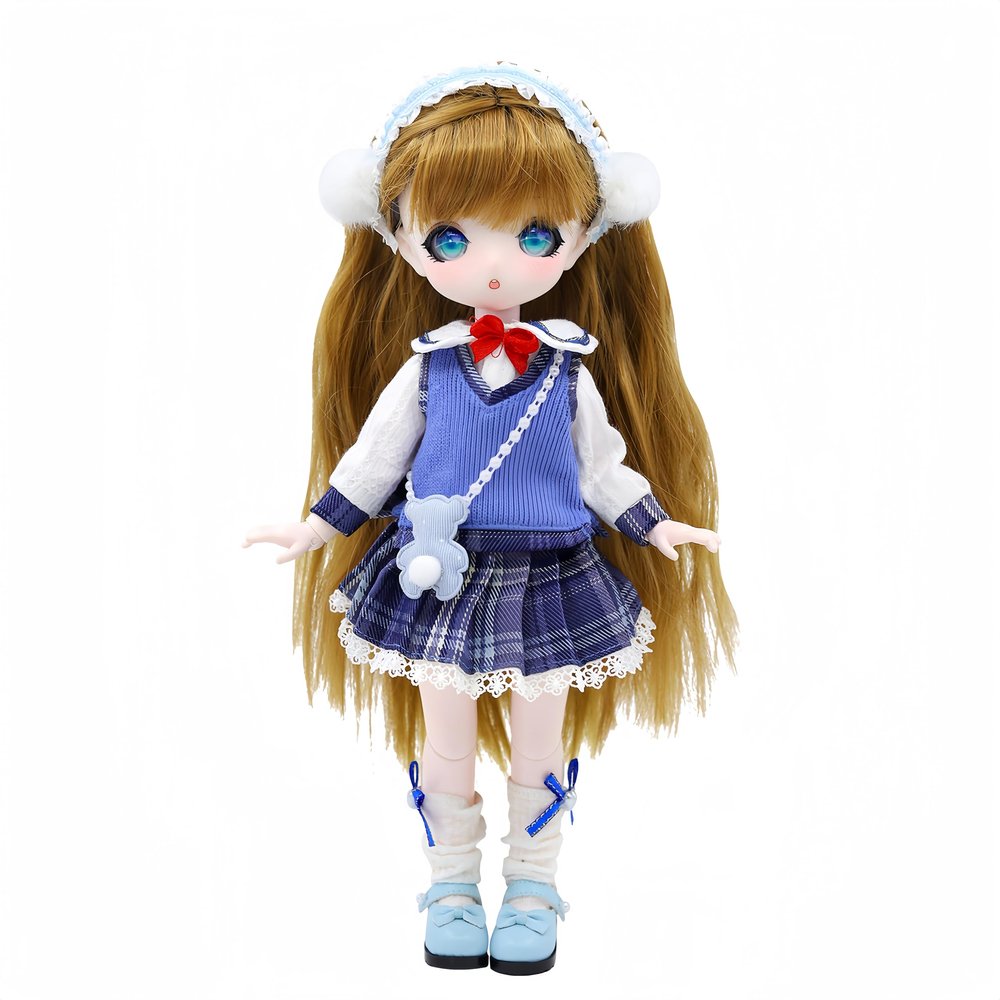 1/6 BJD Dolls Kawaii Doll 28 Move Joints Handmade Makeup Cute 12 Inches Collectible Cartoon Dress up Dolls Best Gift (G)