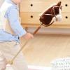 CoudarTitie Handcrafted Wooden Stick with Realistic Neighing Sounds for Kids, Coffee with Roller view 2