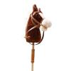 CoudarTitie Handcrafted Wooden Stick with Realistic Neighing Sounds for Kids, Coffee with Roller view 4