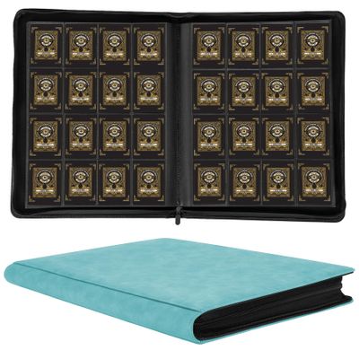1000+ Pockets Trading Card Binder, 16 Pockets Trading Card Binder Ringless Side Loading Trading Card Album Folder for TCG,MTG,Sports Cards(Light green)
