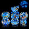 AUSTOR Liquid Core Koi Fish Resin DND Dice Set, 7-Die Glow in The Dark Dice Sharp Edge Polyhedral Dices Luminous Role Playing Dices for Dungeons and Dragons RPG MTG Table Games view 1