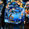 AUSTOR Liquid Core Koi Fish Resin DND Dice Set, 7-Die Glow in The Dark Dice Sharp Edge Polyhedral Dices Luminous Role Playing Dices for Dungeons and Dragons RPG MTG Table Games view 3
