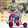 Big Wheel Tricycle for Kids Ages 2-6, Preschool Kids Trike Outdoor Playground Pedal Bike with Adjustable Seat, Inflation-Free Rubber Wheels and Carbon Steel Frame view 2
