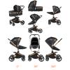 Magic ZC 360 Rotation PU Leather 2 in 1 Baby Stroller, Reversible Newborn Foldable Pram, Infant High Landscape Pushchair, Portable Standard Stroller, Reclining Buggy, Baby Carriage (HR003-orange) view 4