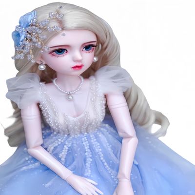 1/3 BJD Doll Kawaii Doll Move Joints Handmade Makeup Cute 24 Inches Collectible Cartoon Dress up Dolls Best Gift (J)