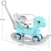 4 in 1 Rocking Horse for Toddlers 1.5-3Years, Baby Ride on Toy with Detachable Balance Board,Footrest and 4 Smooth Wheels, HDPE Material and 40 Swinging,Balance Bike view 2