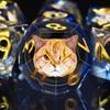 AUSTOR 7 Die DND Dice Set 7 Pieces Cat Resin Dice Role Playing D and D Dice D20 D12 D10 D8 D6 D4 Sharp Edge Dungeons and Dragons Dice with Case view 3
