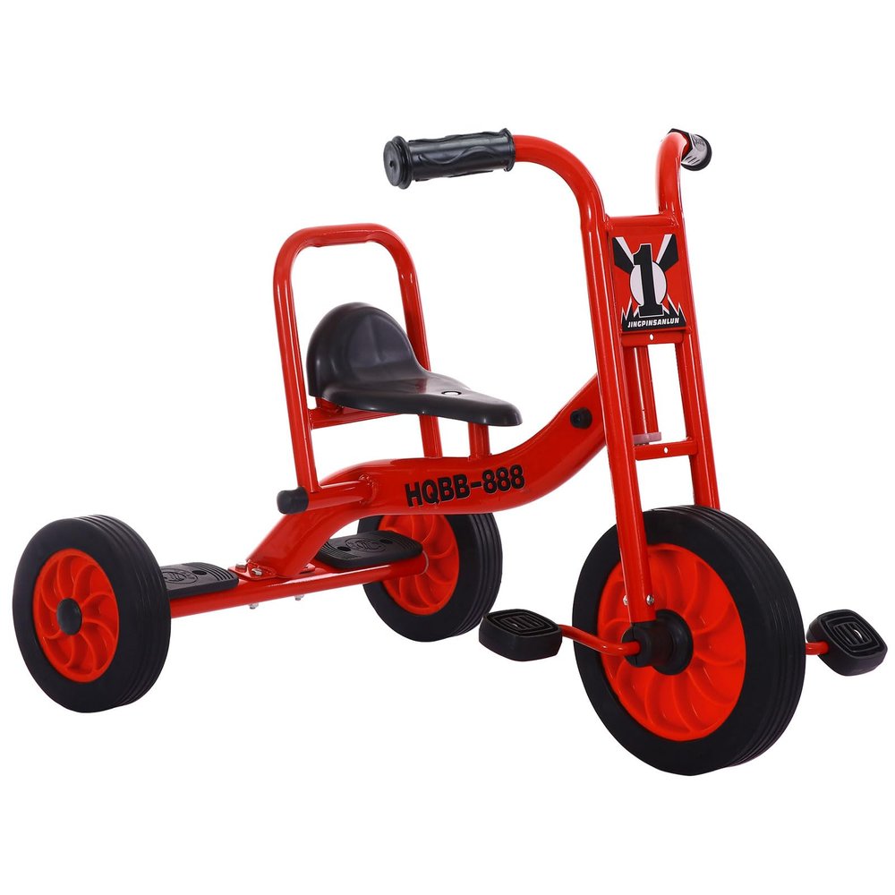 Kids Tricycle for Ages 2-6, Preschool Daycare Pedal Tricycle, Outdoor Playground Kids Trike with Inflation-Free Rubber Wheels, Carbon Steel Frame