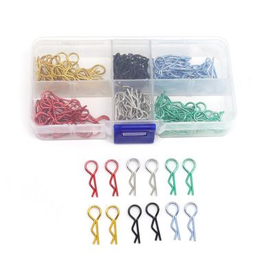 XSYGO 180pcs Universal RC Body Clips Stainless Steel Body Shell Clip R Pins for 1/10 1/12 Scale Axial Traxxas Redcat HPI Himoto HSP Exceed RC Car Truck Buggy Shell Replacement