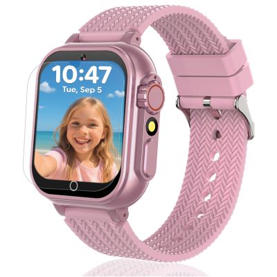 iCHOMKE Kids Smart Watch, Girls Boys Smartwatch with 32 Games Camera Video Recorder Player,Pedometer,Birthday Learning Toys Gifts for 4-10 Years Children (Pink)