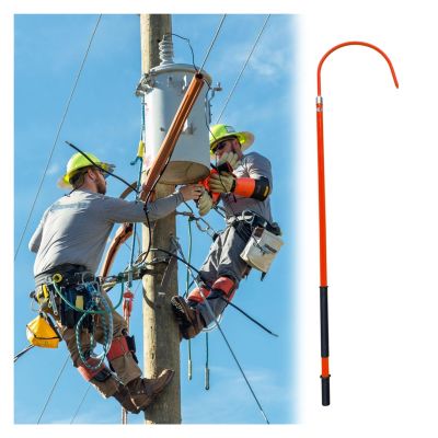 Rescue Hook Emergency Rescue Sticks Commercial Hook Rescue Solid Pole, Non-retractable Insulated Rescue Hooks for Substation/Hotels/Construction Sites, 10kV 35kV 110kV 220kV High Voltage Power Lifegua