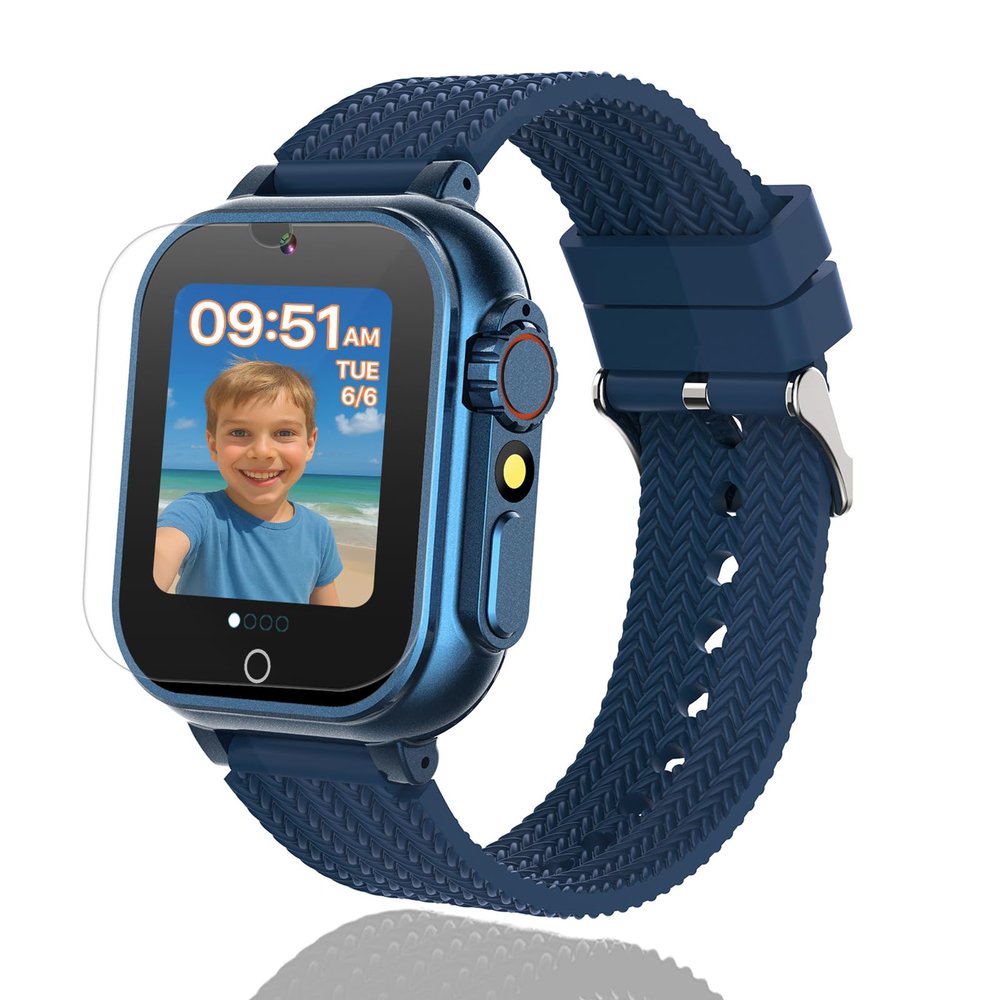 iCHOMKE Kids Smart Watch for Girls Boys Age 4-10, 32 Games, HD Touch Screen, Video Camera, Music Player, Alarm, Educational Toy Gift for Christmas Birthday (Blue)