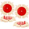 4 Pack Wooden Track Rotating Turntables Wood Train Track Expansion Packs Hardwood Switching Track Compatible with Major Brand Railway Set view 1