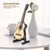 Miniature Wooden Guitar Model Display Mini Musical Ornaments Craft Home Decor for Dollhouse Accessories Model Home Decoration 12 * 5 * 3cm view 3