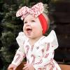 Lanmerry Christmas Bows for Girls - Santa & Candy Cane Bows - Red Baby & Toddler Girl Headbands view 2