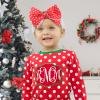 Lanmerry Christmas Bows for Girls - Santa & Candy Cane Bows - Red Baby & Toddler Girl Headbands view 3