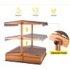RJFGIDEM Outdoor Sand Box with Lid, Adjustable Height Roof, 2 Foldable Bench Seats, Wooden Sandbox for Backyard, Gift for Ages 2-8 view 3