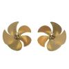 1Pair 40x3mm 5-Blade Paddle Outer Dia 40mm Shaft Hole 3mm Copper Propeller for 1/100 RC Simulation Boat Positive Negative Props(3mm unthreaded Hole) view 1