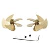 1Pair 40x3mm 5-Blade Paddle Outer Dia 40mm Shaft Hole 3mm Copper Propeller for 1/100 RC Simulation Boat Positive Negative Props(3mm unthreaded Hole) view 3