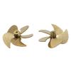 1Pair 40x3mm 5-Blade Paddle Outer Dia 40mm Shaft Hole 3mm Copper Propeller for 1/100 RC Simulation Boat Positive Negative Props(3mm unthreaded Hole) view 4