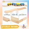 16 Pack Wooden Train Ascending Descending Tracks Wood Track Pieces Hardwood Train Track Expansion Packs Compatible with All Major Wooden Railways view 3