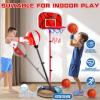2 in 1 Adjustable Kids Basketball Hoop and Punching Bag with Stand for Kids, Toys Gifts for Boys Age 3 4 5 6 7 8 9 10+, Toddler Basketball Hoop and Boxing Bag Set Toy for Outdoor Indoor Sports Games view 3