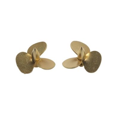 1Pair 26x3mm Copper Propeller 3-Blade Paddle Shaft Hole 3mm Hub Height 17mm Props Replacement for RC Boat Ship Assembly