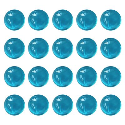 ECYC 20 Pcs 16mm Blue Glass Marbles, Round Glass Marble Vase Fillers for Marble Runs Home Decoration