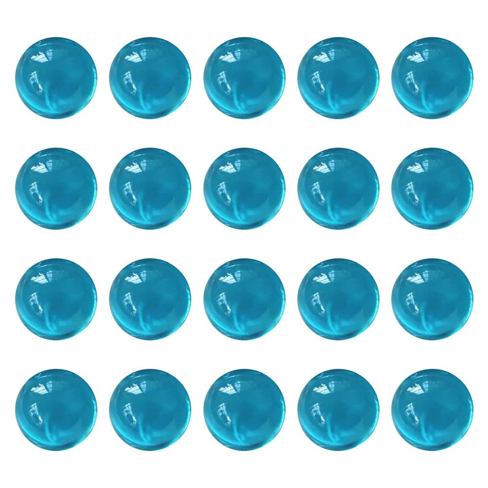 ECYC 20 Pcs 16mm Blue Glass Marbles, Round Glass Marble Vase Fillers for Marble Runs Home Decoration