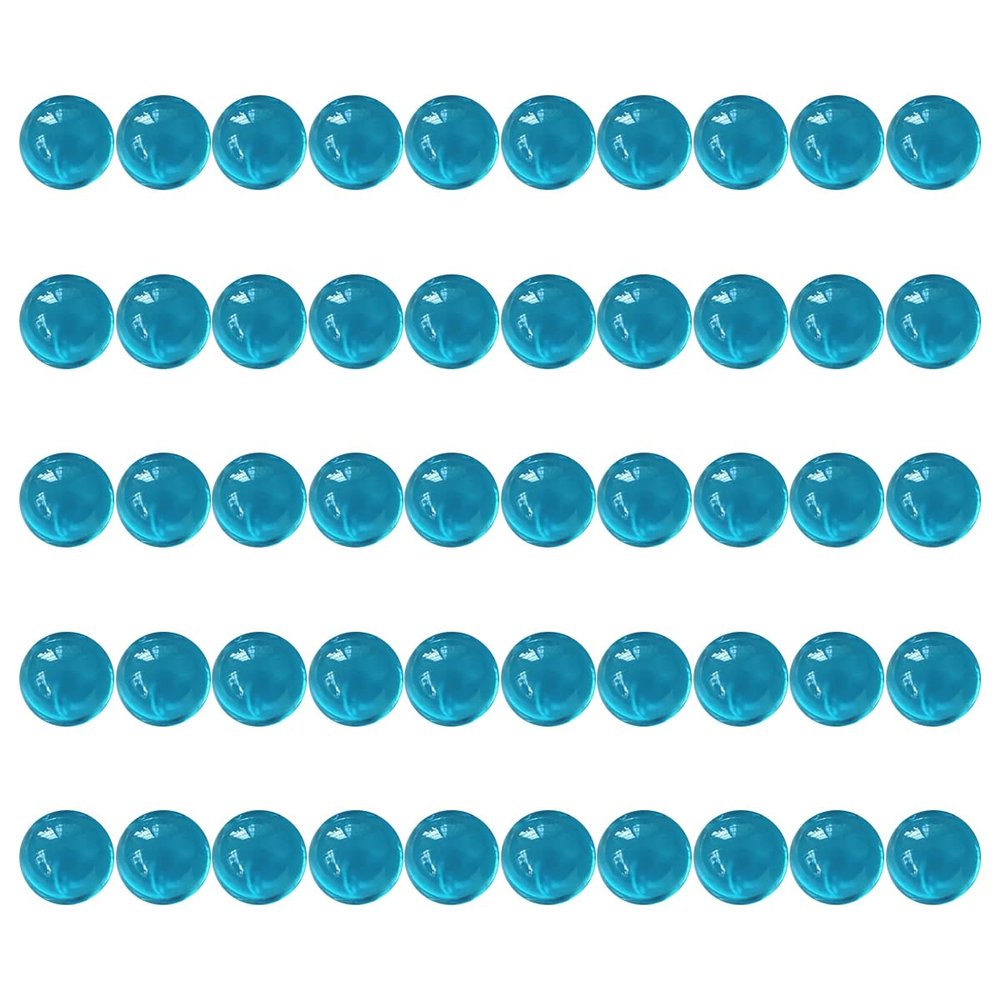 ECYC 50 Pcs 16mm Blue Glass Marbles, Round Glass Marble Vase Fillers for Marble Runs Home Decoration